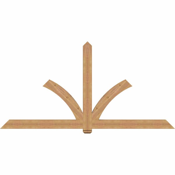 Ekena Millwork Redmond Timber Gable Bracket, Western Red Cedar, 108"W x 54"H x 3 1/2"D x 5 1/2"F, 12/12 Pitch GBW108X54X0406RED00SWR - main